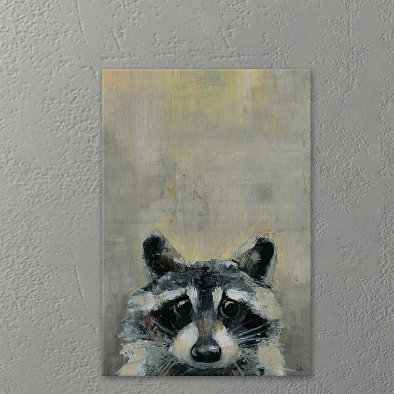 Oh Raccoon by Julia Posokhova - Wrapped Canvas Painting, 76cm H x 51cm W x 3.81cm D