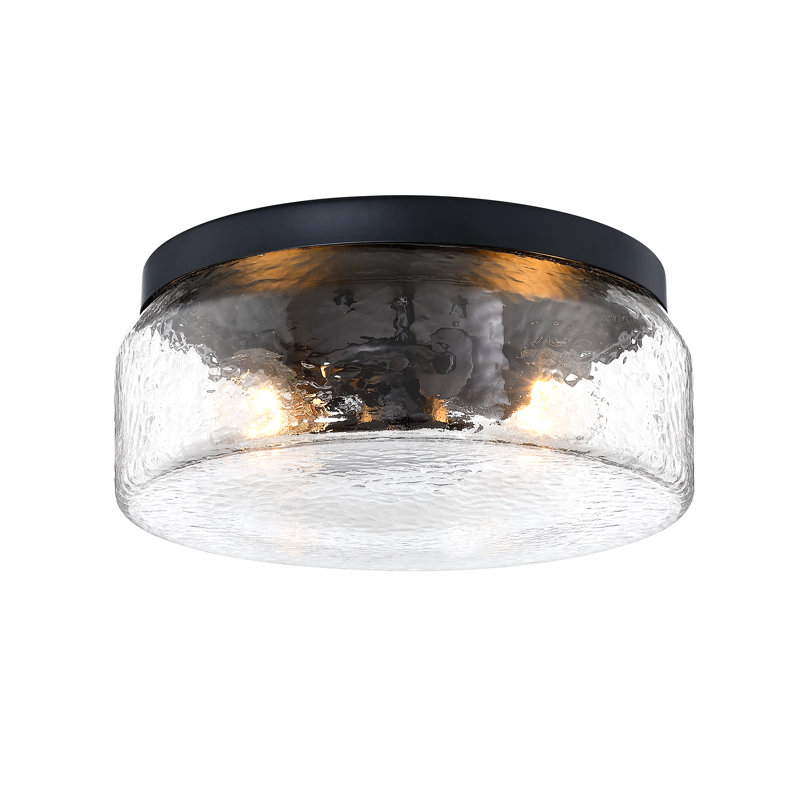 Millman Glass Flush Mount, Matte Black