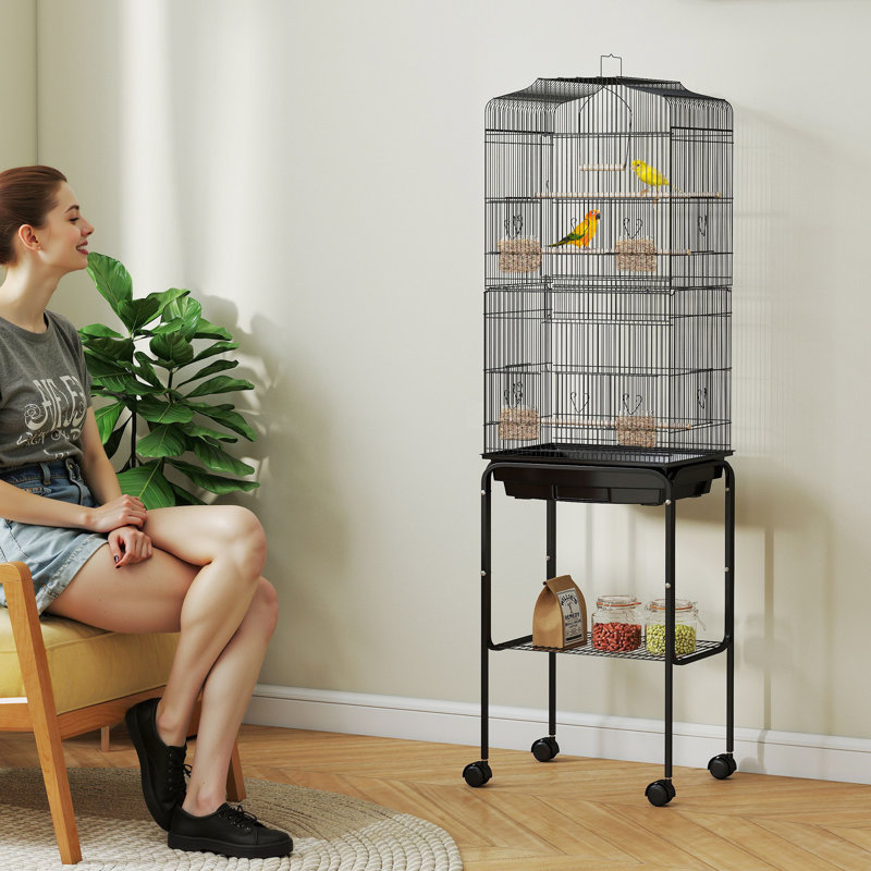 Darin 157cm Steel Floor Bird Cage with Wheels