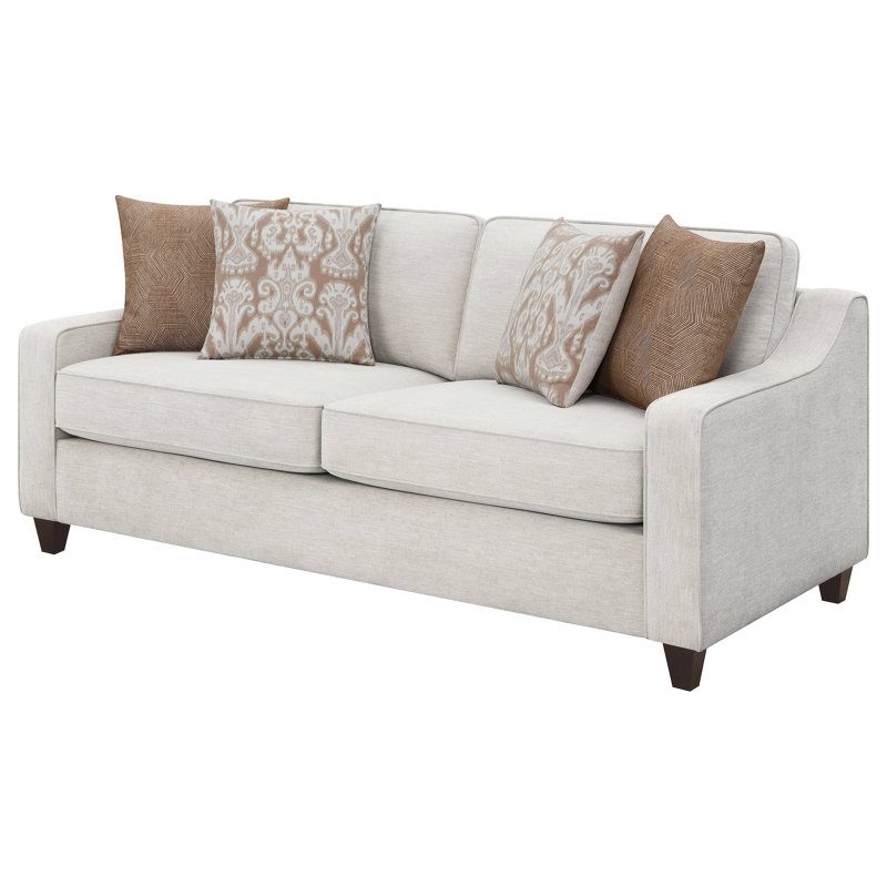 Mahaffey Christine Beige Upholstered Sloped Arm Sofa