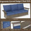 Canapé de patio de 76,7 pouces de large résistant aux intempéries avec coussins bleus pour un confort et un style extérieurs-1170165869