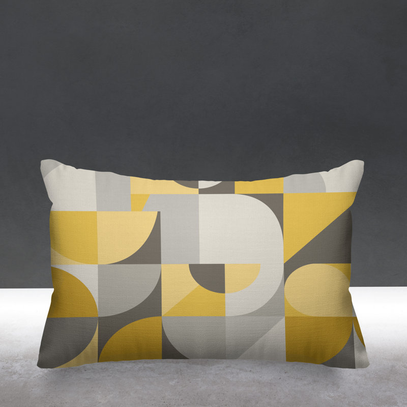 Den Outdoor Reversible Throw Pillow, Yellow