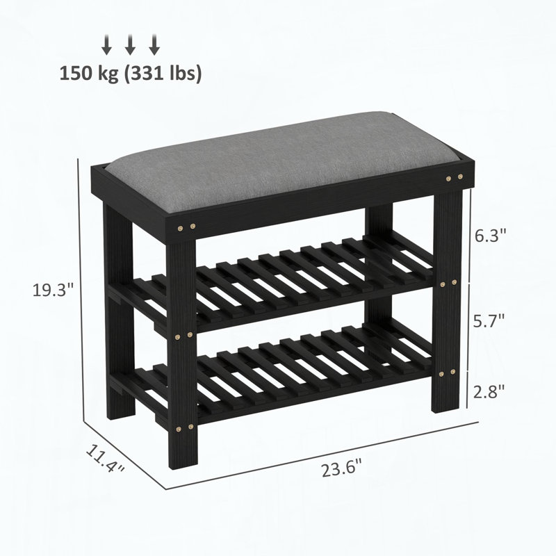 Banc d'entrée pour chaussures avec siège rembourré