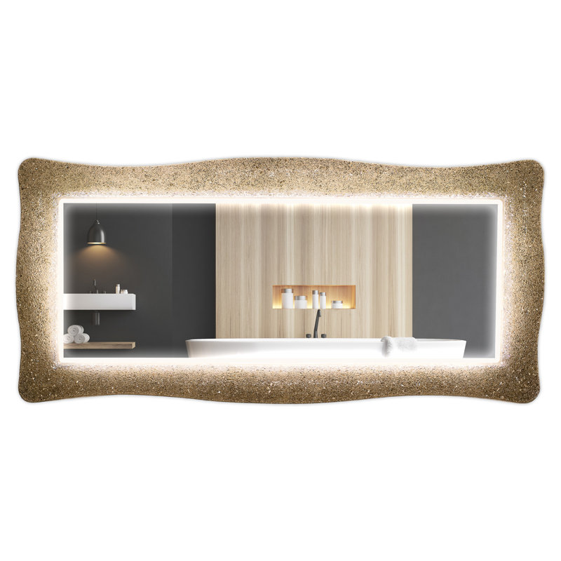 Miroir de salle de bain Lea, Argent argent