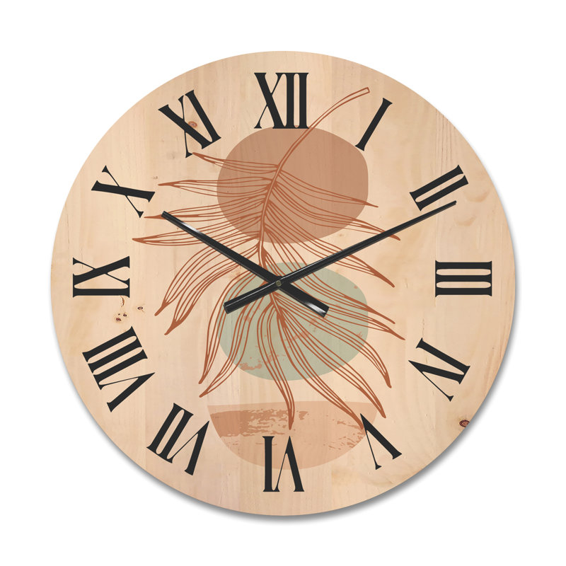 Horloge murale lune et soleil en tons de terre cuite II, Petit