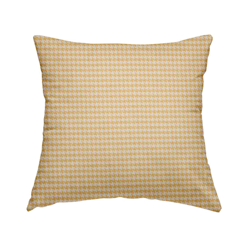Bresnahan Houndstooth Square Cushion, 55cm H x 55cm W x 5cm D, Yellow/White