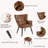  Modern Mid Century Accent Chair with Backrest & Metal Legs, Wingback Barrel Chair for Living Room Bedroom Home Office Vanity Room-676586437