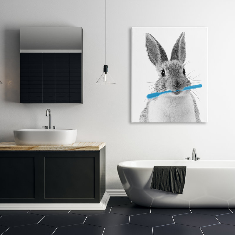 Impression sur toile Aw-301-Bunny, H 48 po x l 36 po x P 1,5 po