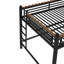 Lit mezzanine en métal peu encombrant avec tablettes de rangement intégrées-592379340