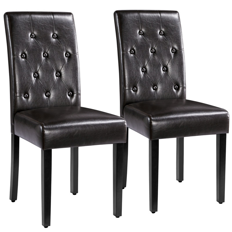Clintock Tufted Upholstered Dining Chair, Brown