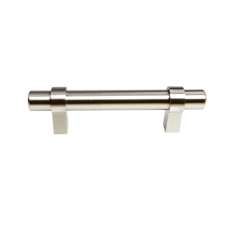 Satin Nickel Modern Bar Cabinet Pulls with Mounting Hardware, 10-Pack