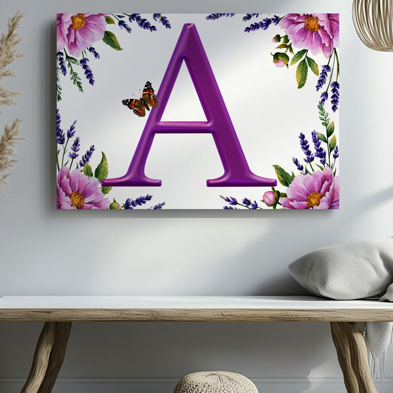 Toile «A Large Ornate», lettre A In a Rich Vibrant, H 11 po x l 14 po