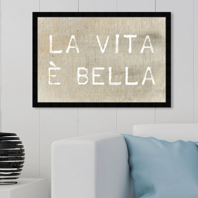 «Life is Beautiful Typographie and Quotes», reproduction d'art textuel sur toile
