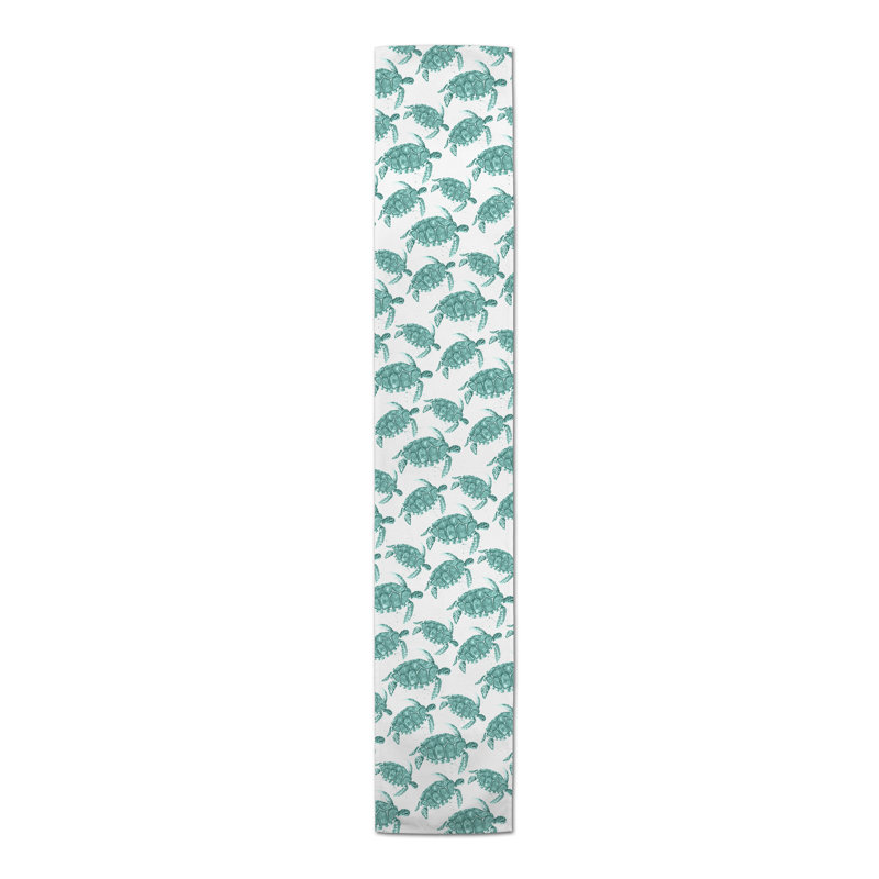 Adamson Geometric Table Runner, 72" L x 16" W, Teal