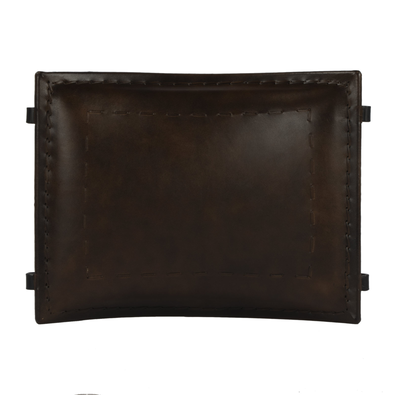 Sanford Accent Stool, Dark Brown Genuine Leather/Black