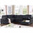Dark Gray Chenille L-Shaped Medium-Firm 5 Sectional, Pull-Out , Storage Chaise, And Toss Pillows-1946141236-1946141238