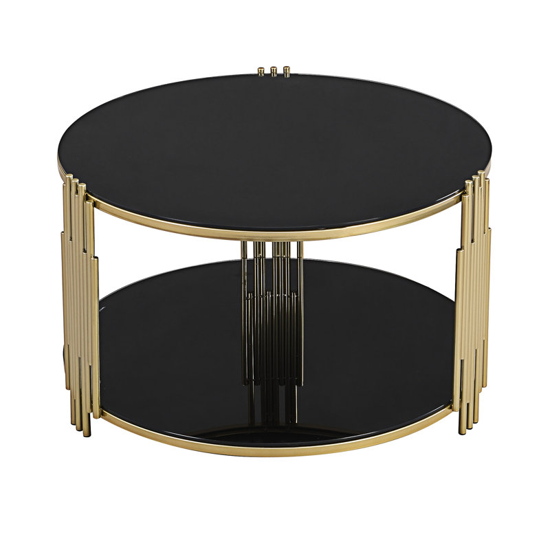Table basse ronde et tables de bout, Noir