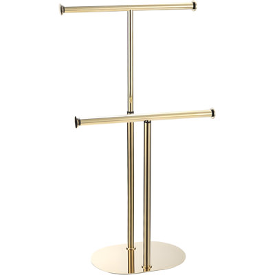 Freestanding Towel Rack With Weighted Base, 2-Tier Extendable Design, Rust-Resistant Stainless Steel Bathroom Towel Holder Stand For Optimal Storage