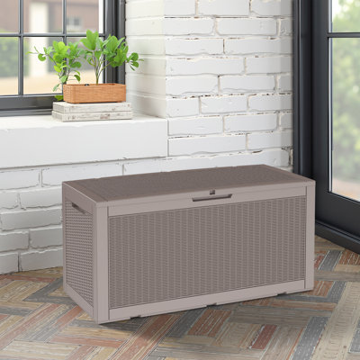 Water Resistant Resin Deck Box All-Weather Storage Box Indoor and Outdoor Use by Wooakway