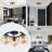 3-Light Amber Globe Semi-Flush Mount Ceiling Light With Glass Shades, Matte Black Curved Bracket, 17" Wide Modern Cluster Fixture, E26 Base, ETL Listed - Industrial Vintage Style For Dining Room Living Room Foyer