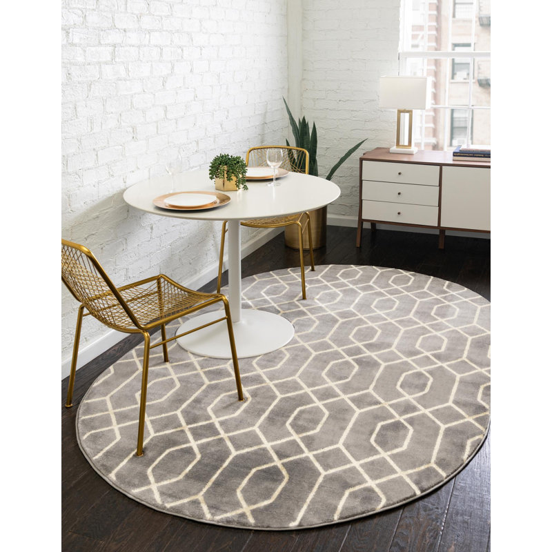 Geometric Area Rug, Oval 238.8 cm x 304.8 cm