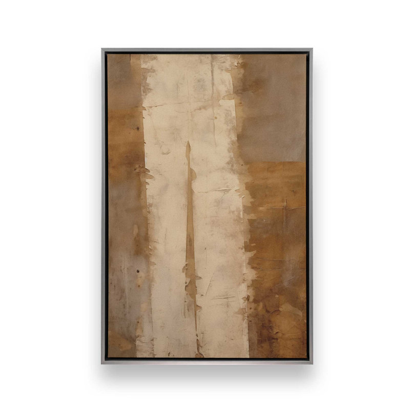 Sienna Strips I, reproduction sur toile, Cadre flottant en chrome poli, H 48,75 po x l 32,75 po x P 1,75 po