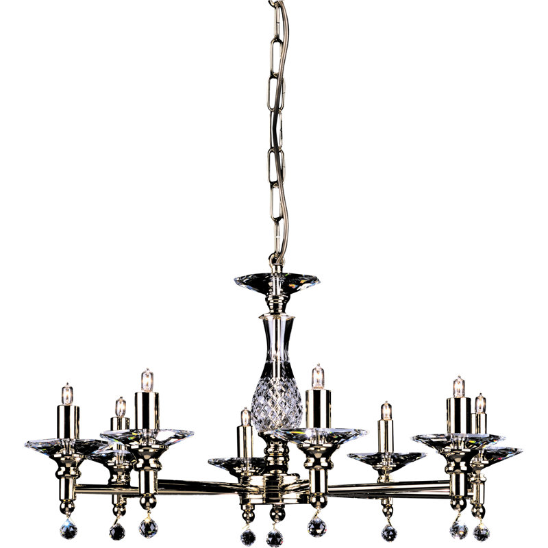 Melfa 8 - Light Candle Style Chandelier, Gold