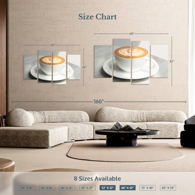 Café au lait Yarlin, H 32 po x l 52 po