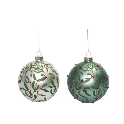  Ensemble de 2 décorations de Noël en verre