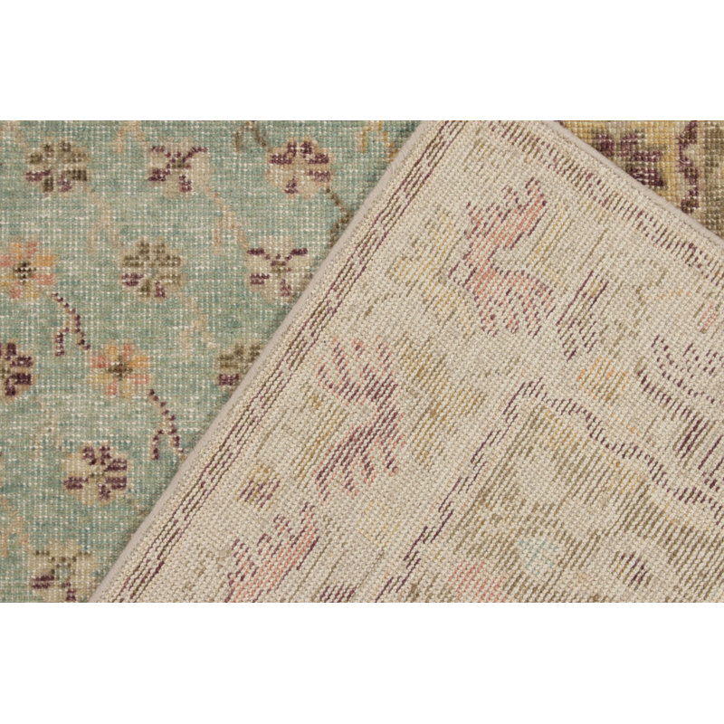 Distressed Homage Hand Knotted Wool Floral Area Rug, Rectangle 8' x 10'