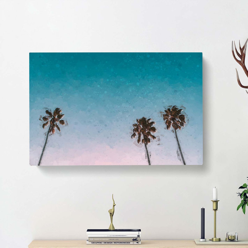 Palm Trees In Sydney Australia In Abstract - Wrapped Canvas, 50cm H x 76cm W x 3cm D