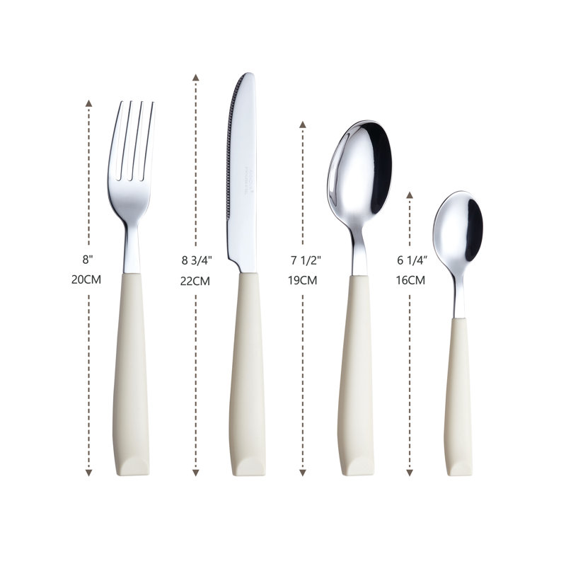 Ensemble de couverts 16 pièces, service pour 4, Blanc