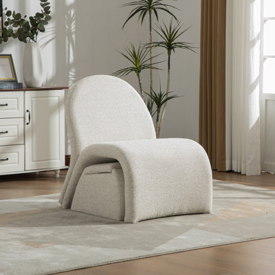 Chaise rembourrée sans accoudoirs avec rangement 24,8 po de largeur