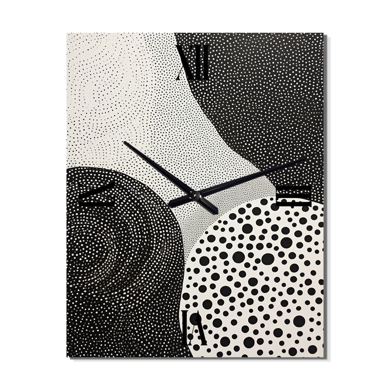 Grey Abstract Corals I - Coastal Coral Wall Clock Oversized, Medium