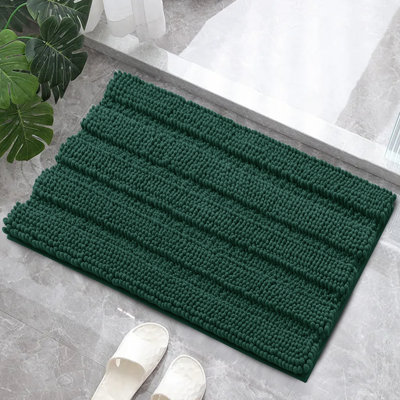 Faddis Soft Striped Rectangle Absorbent Non-Slip Bath Rug