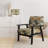 Natural Elements Tropical Pattern - Upholstered Coastal Arm Chair, Tropical Leaves Accent Chair-1501630523