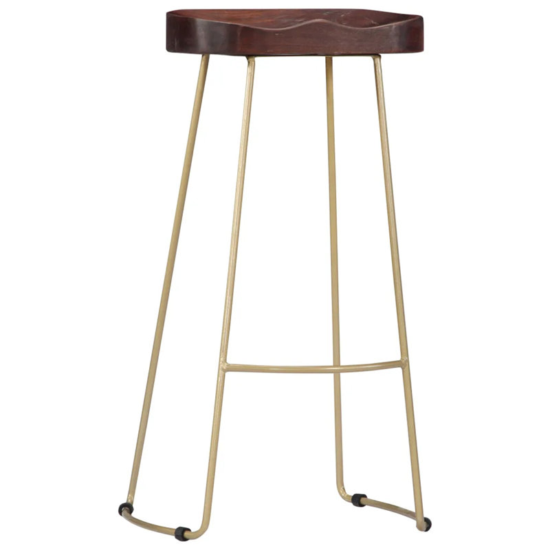 Fuchs Solid Wood Counter Stool, Gold/Brown