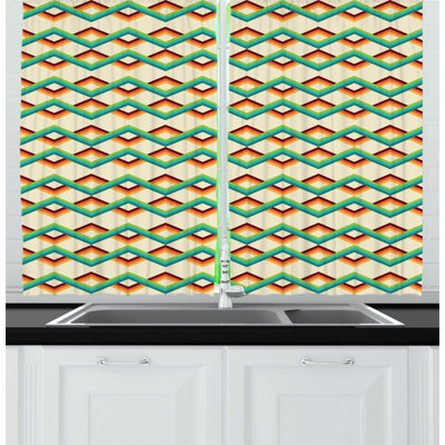 Geometric Kitchen Curtain