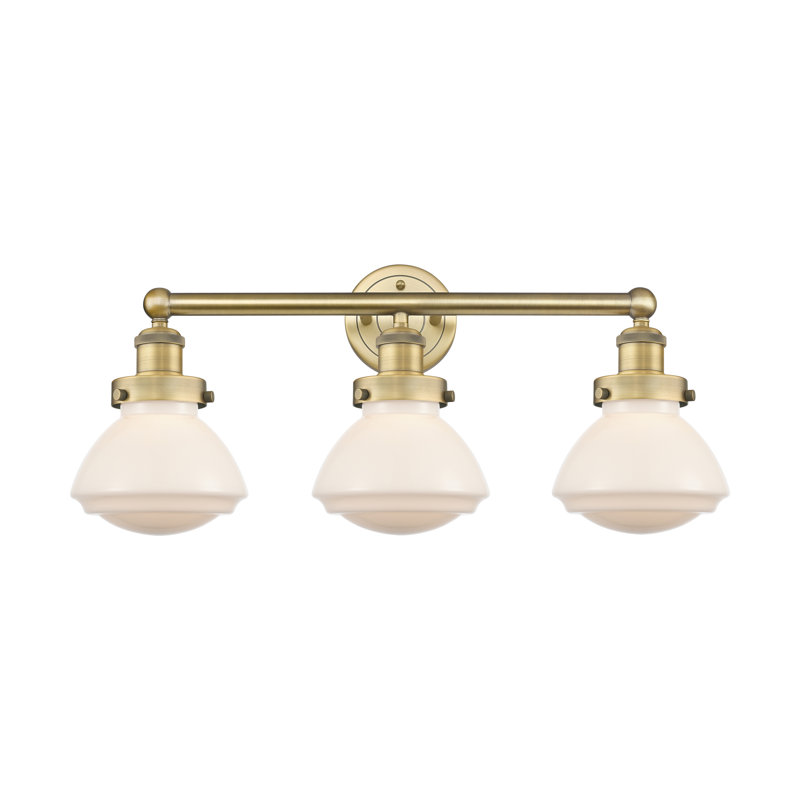 Almarosa 3 - Light Dimmable Vanity Light, Matte White, Brushed Brass