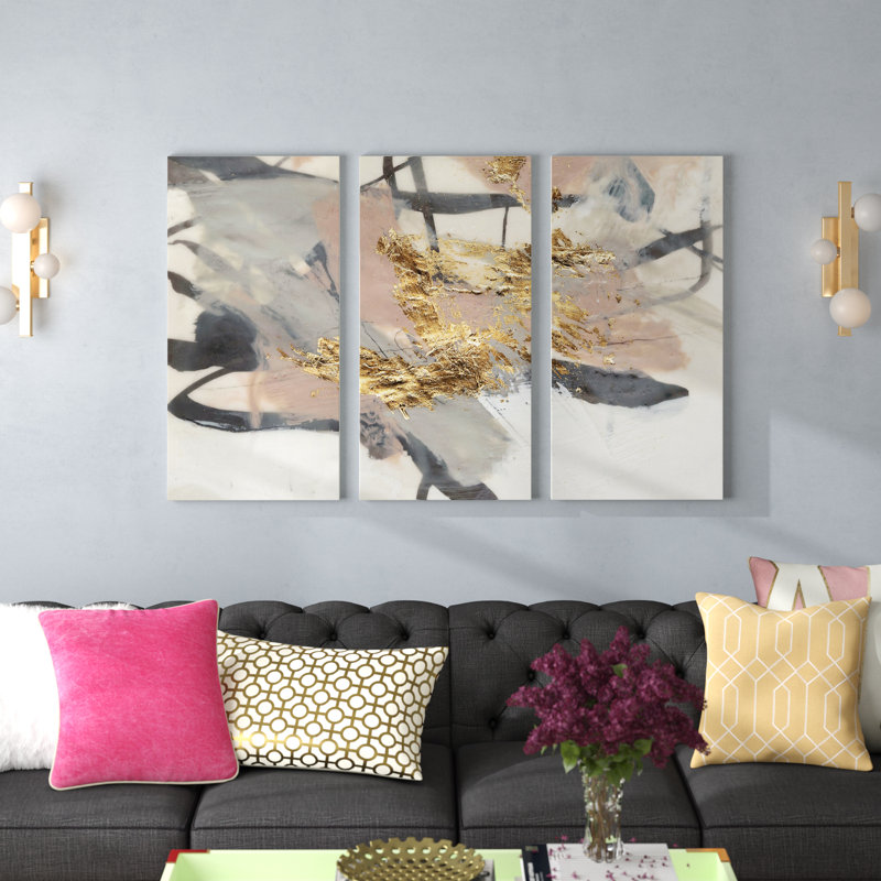 Batson A Premium «Golden Blush II», reproduction d'art à multiples images sur toile, H 40 po x l 60 po x p 1,5 po