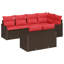 vidaXL Garden Sofa Set Brown Poly Rattan-168896164