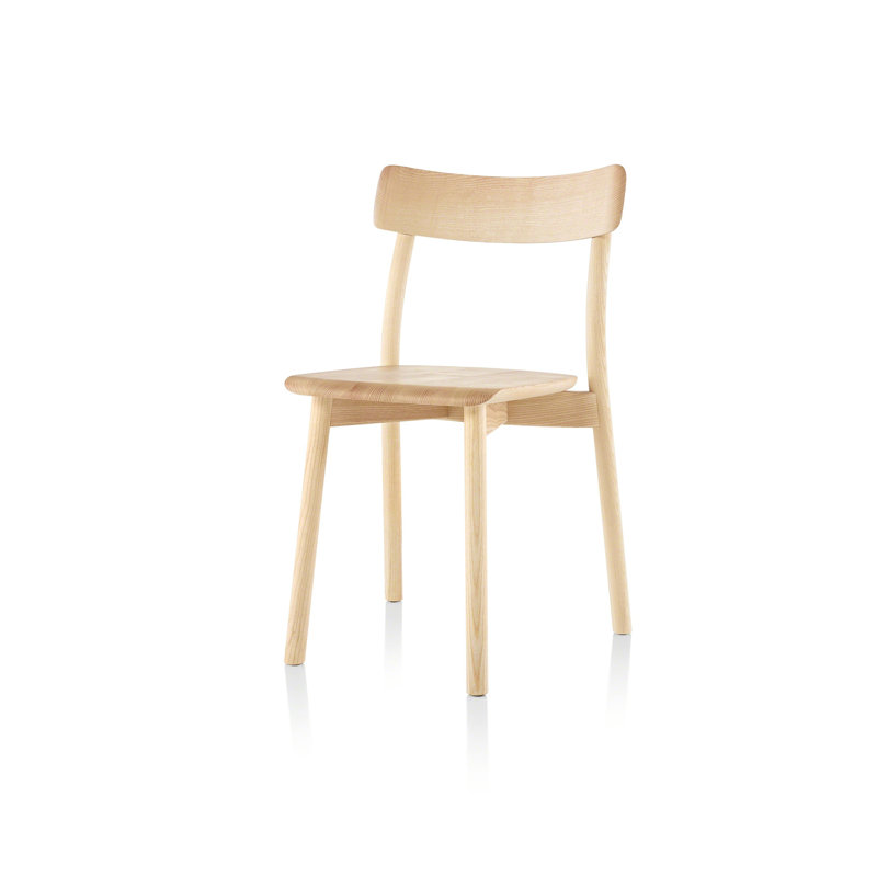 Chiaro Solid Wood Stacking Side Chair, Natural Oak