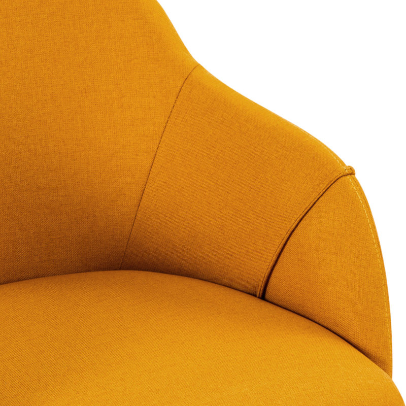 Swivel Linen Modern Upholstered Back Dining & Side Chair, Orange, 2