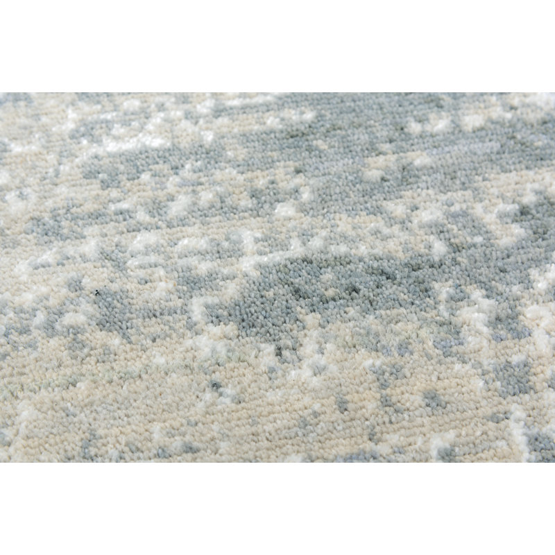 Tapis gris abstrait en laine, Rectangle 5 pi x 8 pi