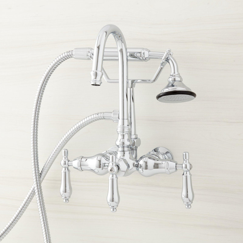 Pasaia Wall Mounted Tub Faucet with Hand Shower, Chrome