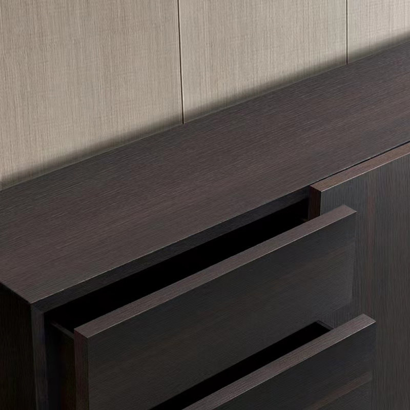 Armoire d'appoint en bois massif Minimal Smoky Oak