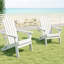 Chaise Adirondack pliante en PEHD avec porte-gobelet, blanc-1410749531