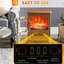 Foyer électrique 22 po, brun foncé, autoportant avec flammes et bûches à DEL, 750 W / 1 500 W, protection contre la surchauffe, zone de chaleur réaliste de 216 pieds carrés