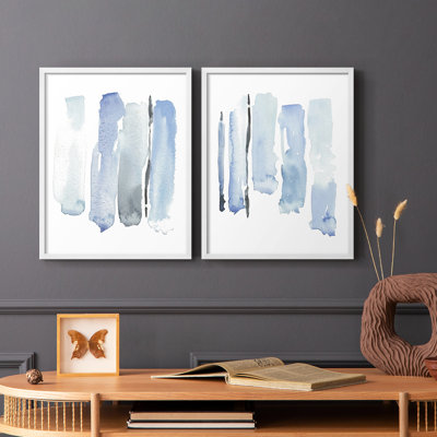 Impression encadrée Blue I-Premium - prête à être accrochée - aucun clou requis - aucun clou requis
