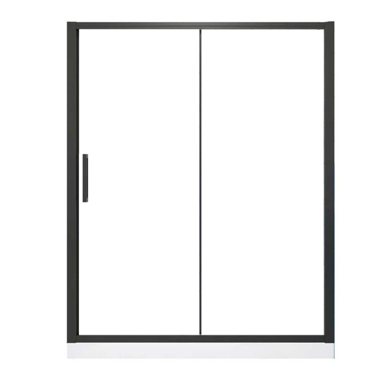 Modern Matte Black Sliding Shower & Tub Doors, Semi-frameless, Adjustable 56-60" W X 72" H